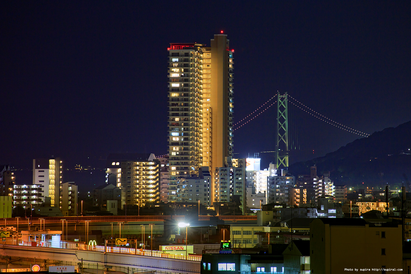 夜の須磨コースコーストタワー