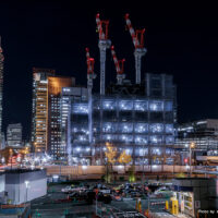 建設中の梅田3丁目計画の夜景
